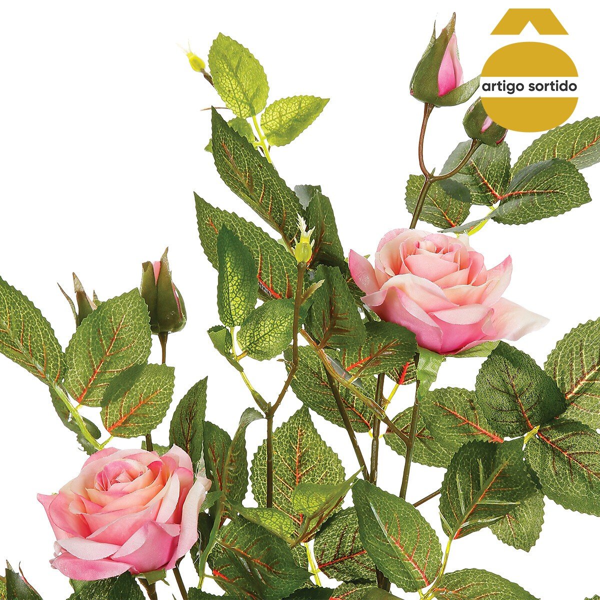 Vaso com roseira artificial 50cm