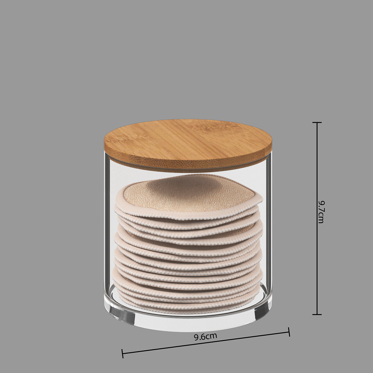 Caixa com discos reutiliz&aacute;veis em algod&atilde;o