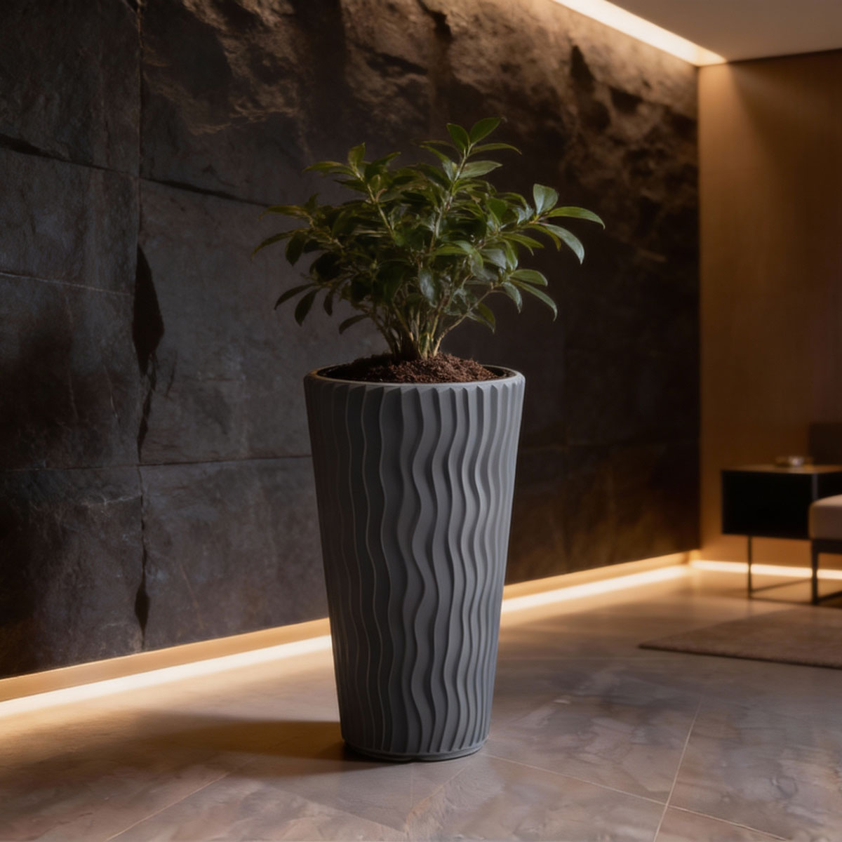 Floreira SANDY slim cinza antracite 53cm