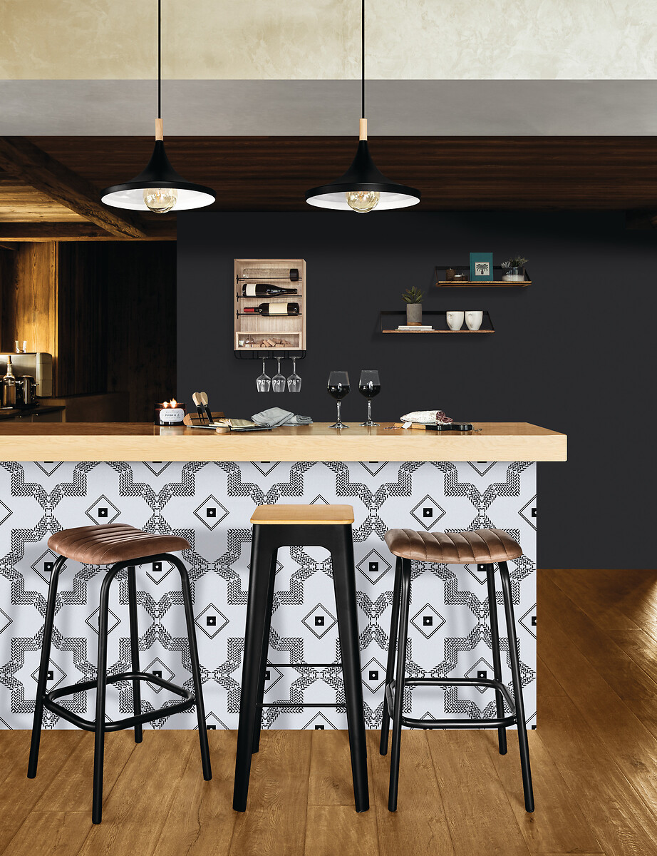 Conjunto de 2 prateleiras em madeira e metal