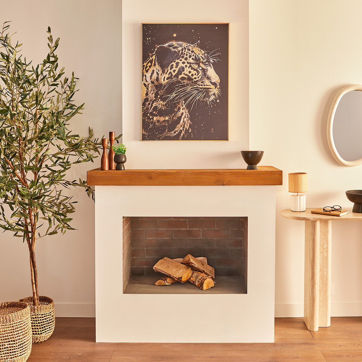 Quadro decorativo leopardo LUPITA preto 78x58cm