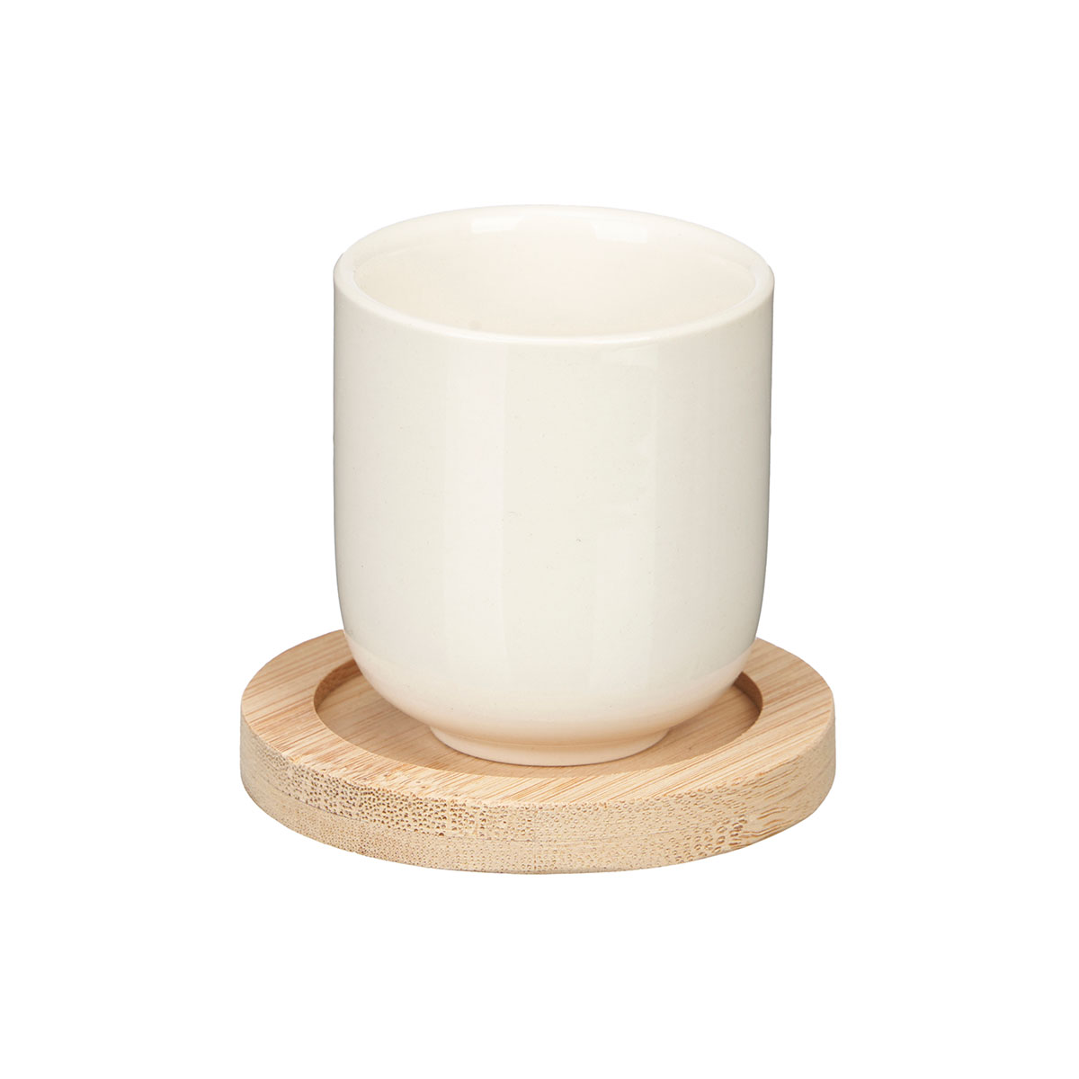 Conjunto De 4 Copos De Caf&eacute; Com Base Em Bambu