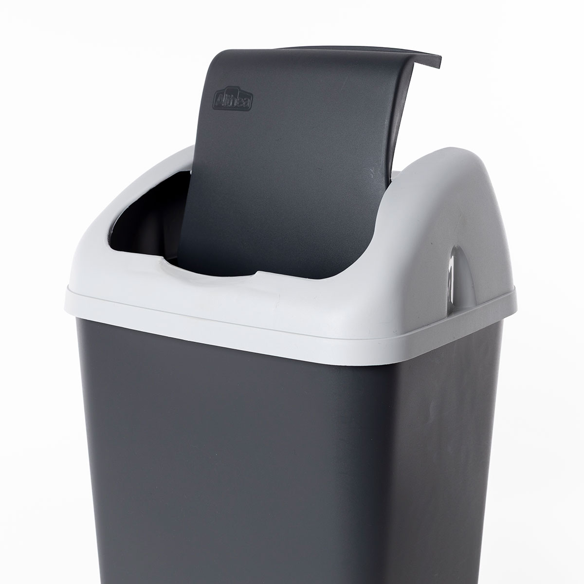 Balde do lixo ALTHEA com tampa basculante cinza 18L