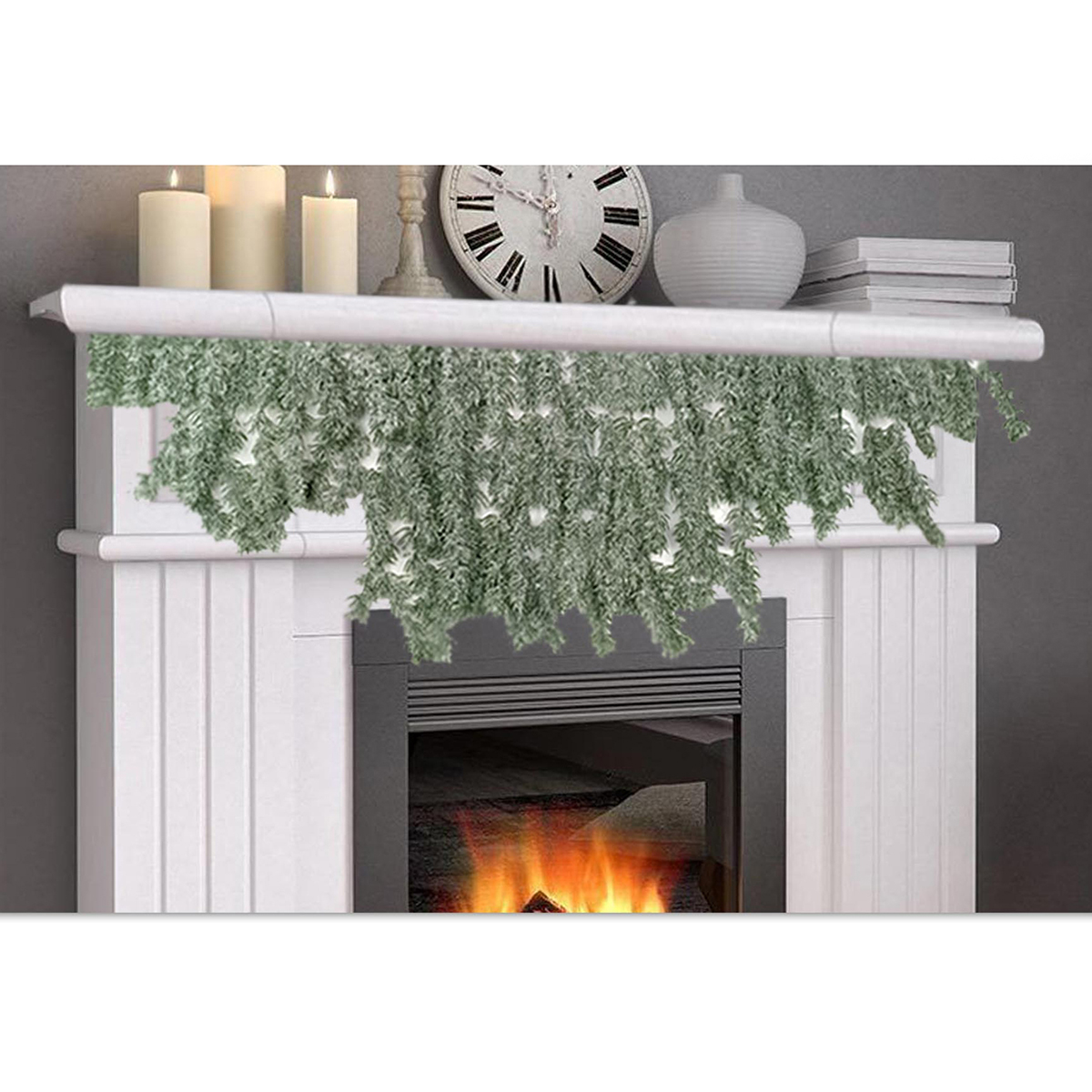 Grinalda com ramos e efeito de neve 140cm