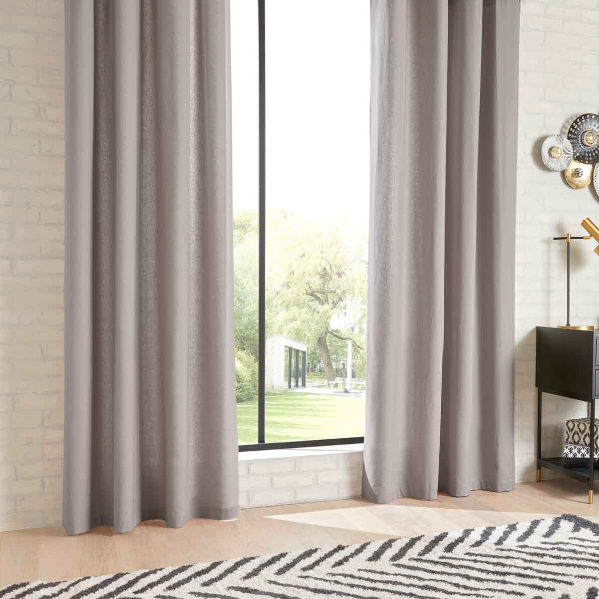 Cortina ANJALI cinza claro 135x240cm