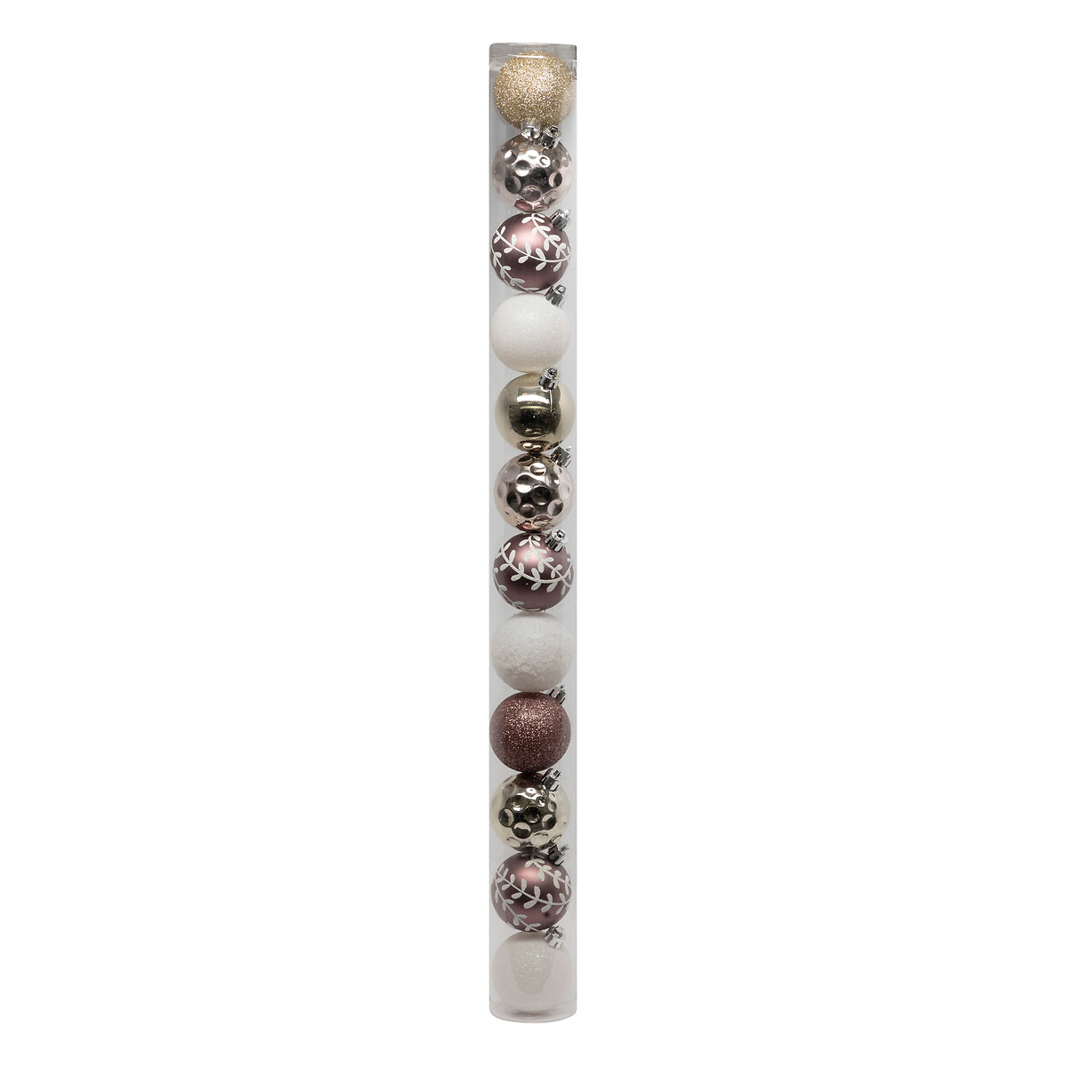 Conjunto de 12 bolas ROSEWOOD rosa e dourado 6cm