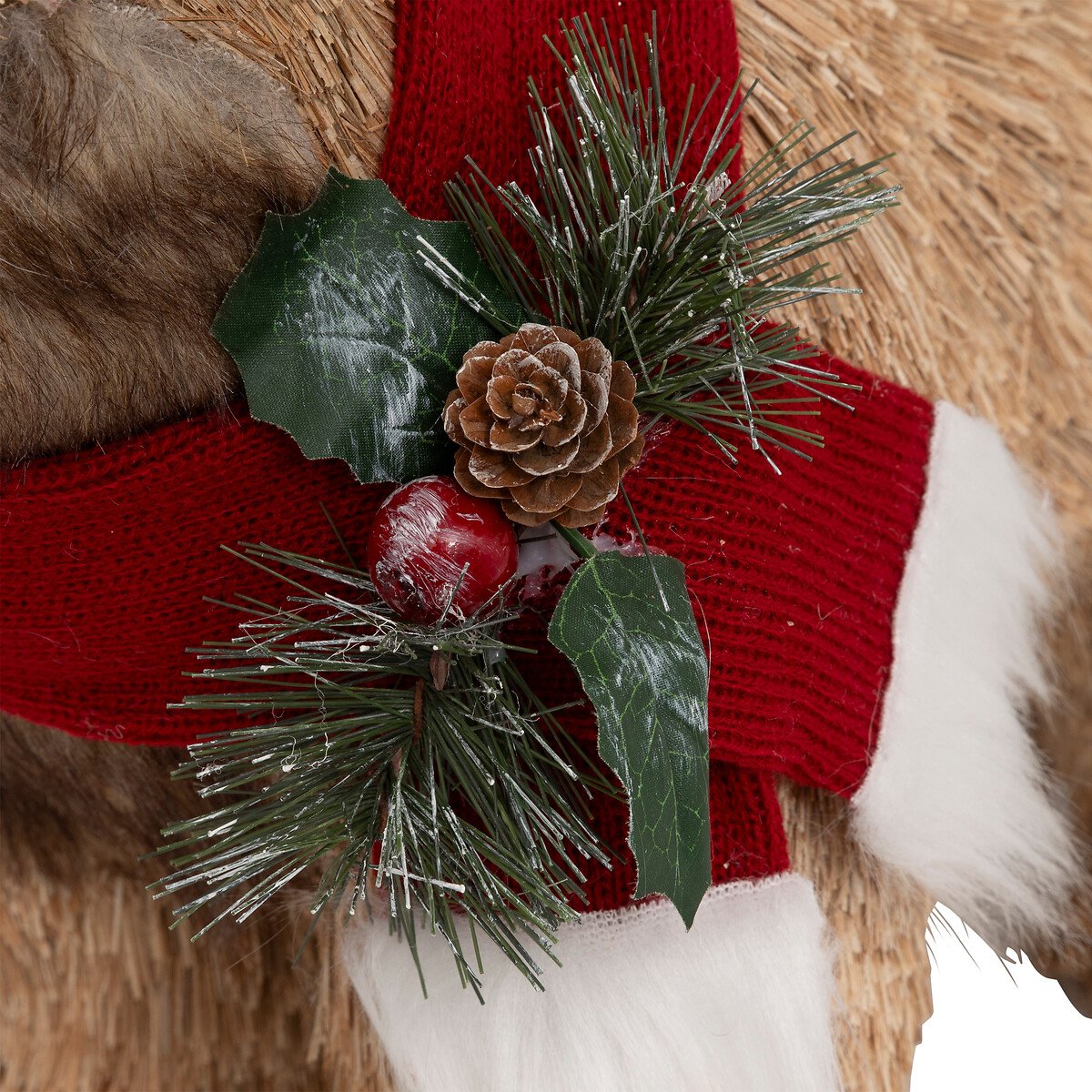 Figura de urso com gorro e cachecol 54cm