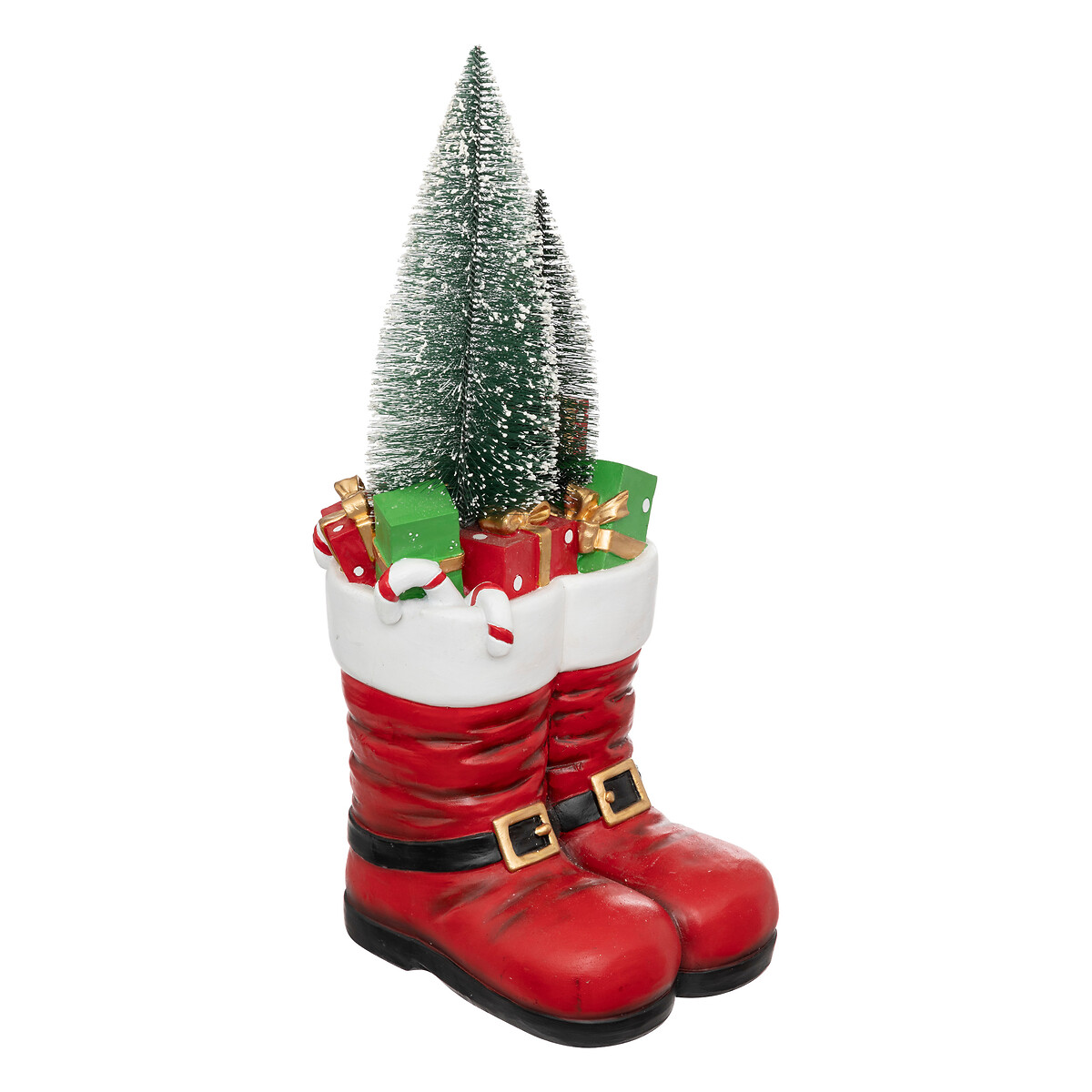 Botas pai natal com pinheiro e presentes 55cm