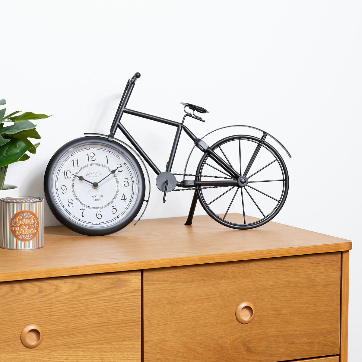 Rel&oacute;gio de mesa decorativo bicicleta