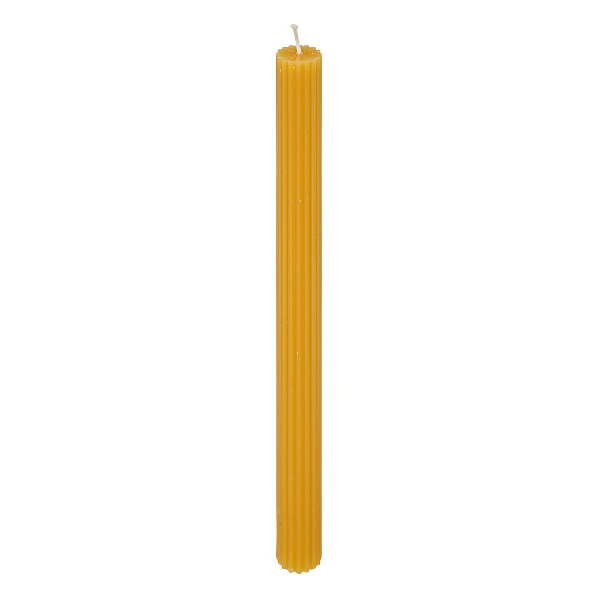 Vela DEMI estriada mostarda para candelabro 26cm,  Vela DEMI estriada mostarda para candelabro 26cm