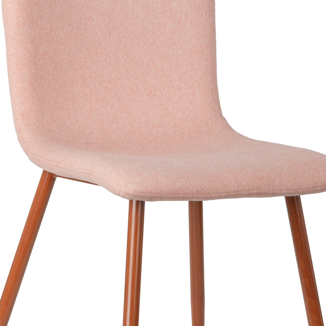 Conjunto De 4 Cadeiras Leaf Tecido Rosa