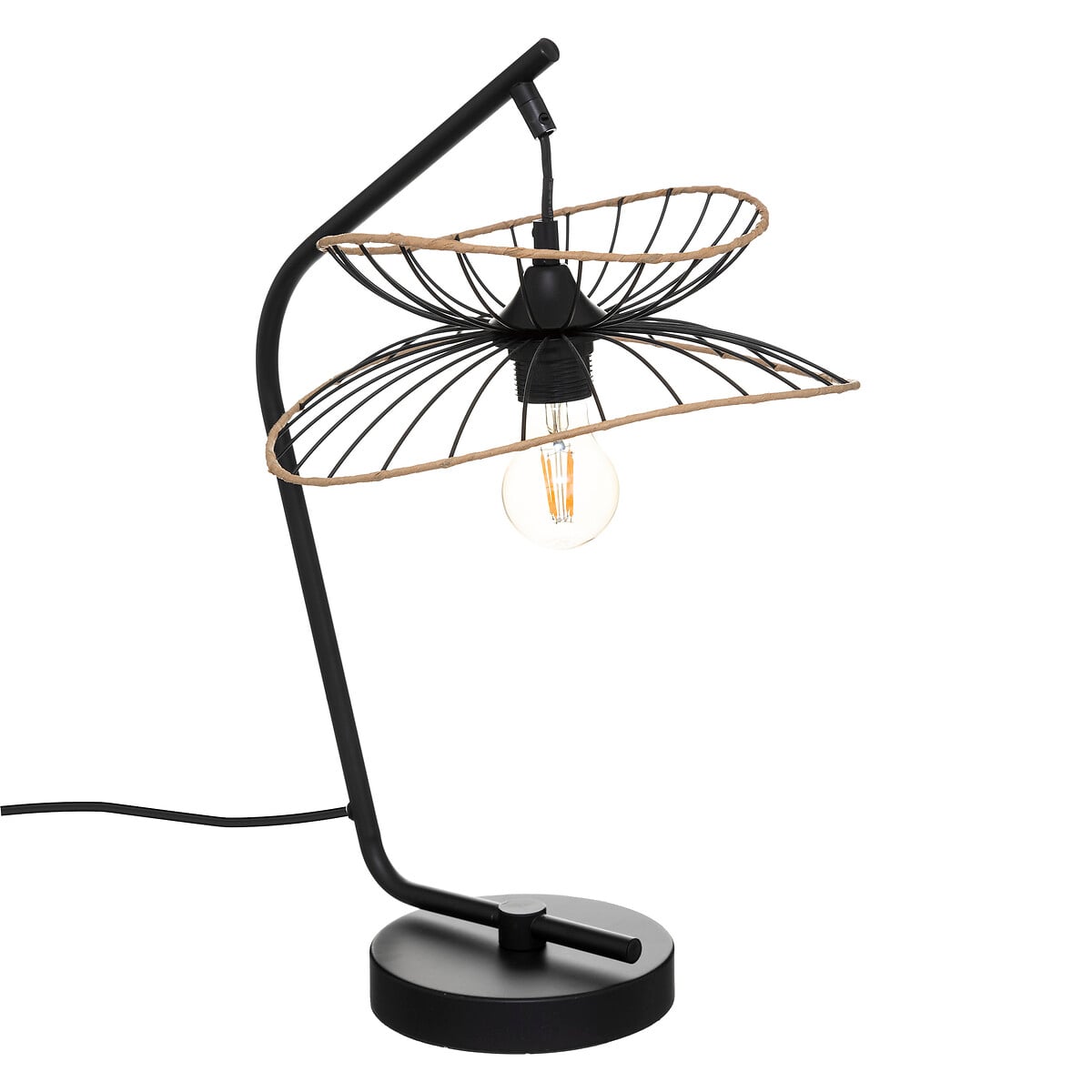 Candeeiro de mesa alara preto 50cm