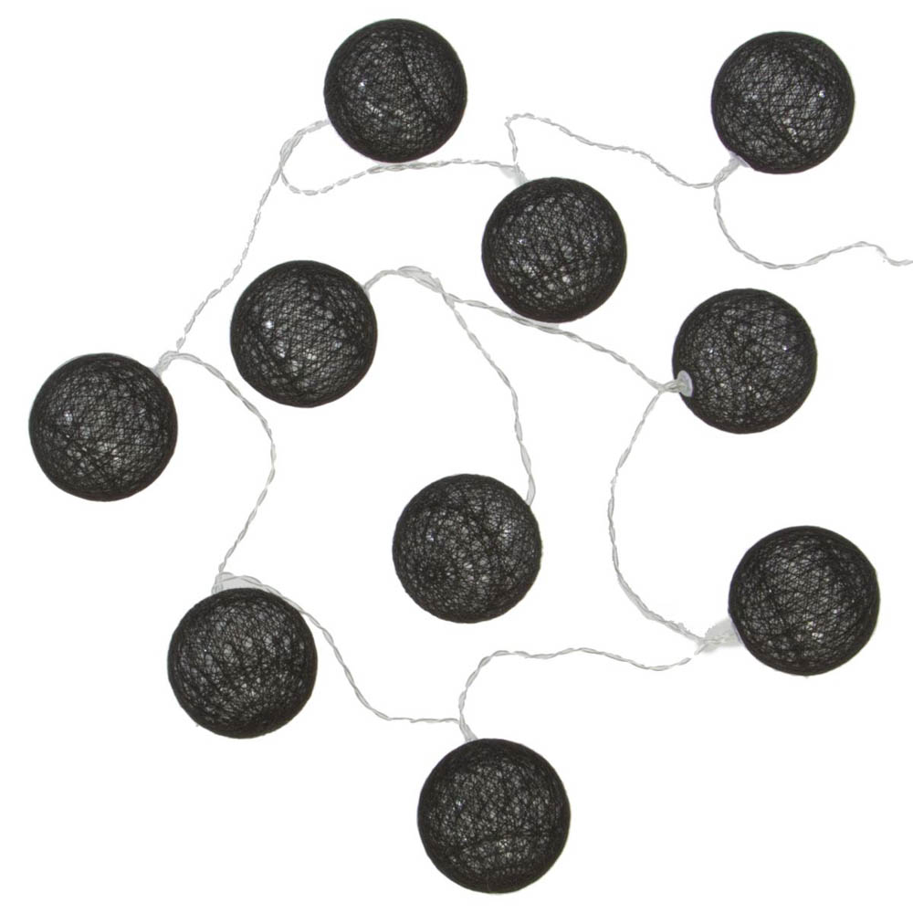 Grinalda Com 10 Bolas De Led Preta 