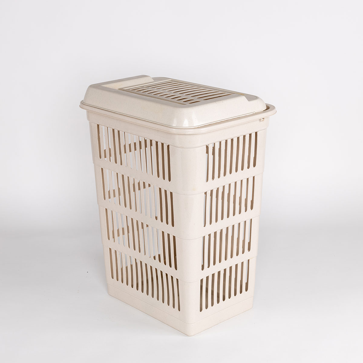 Cesto para roupa suja com tampa creme 40L