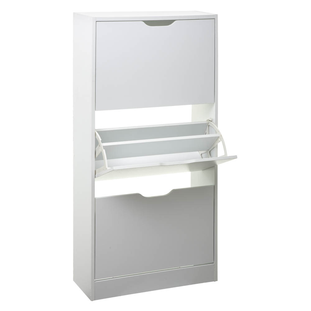 Sapateira branca com 3 gavetas