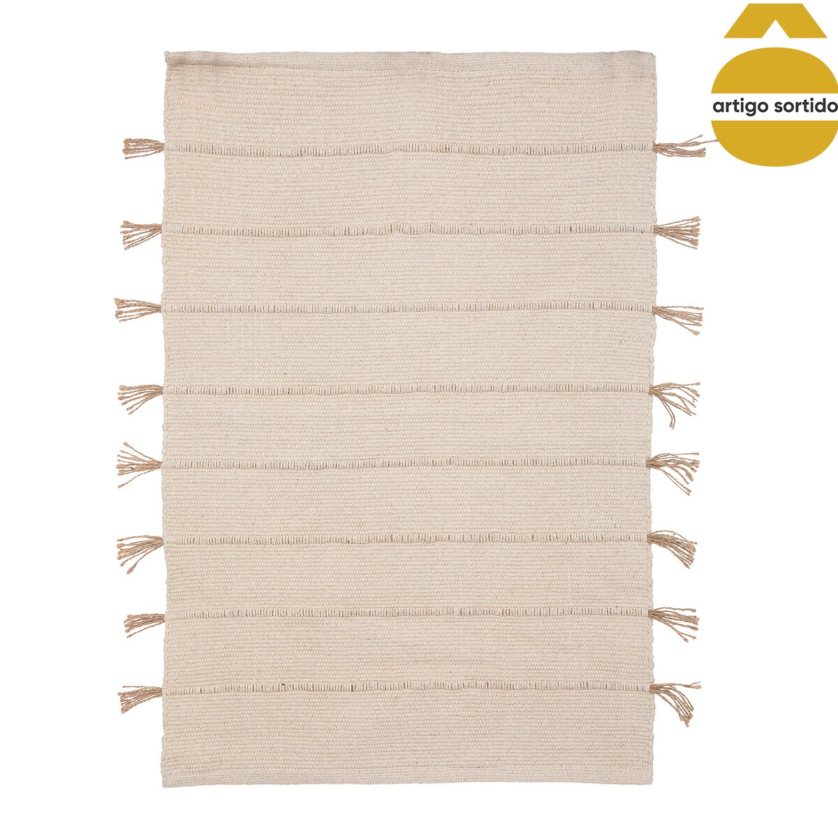 Tapete multicolor em algodão e juta 60x90cm