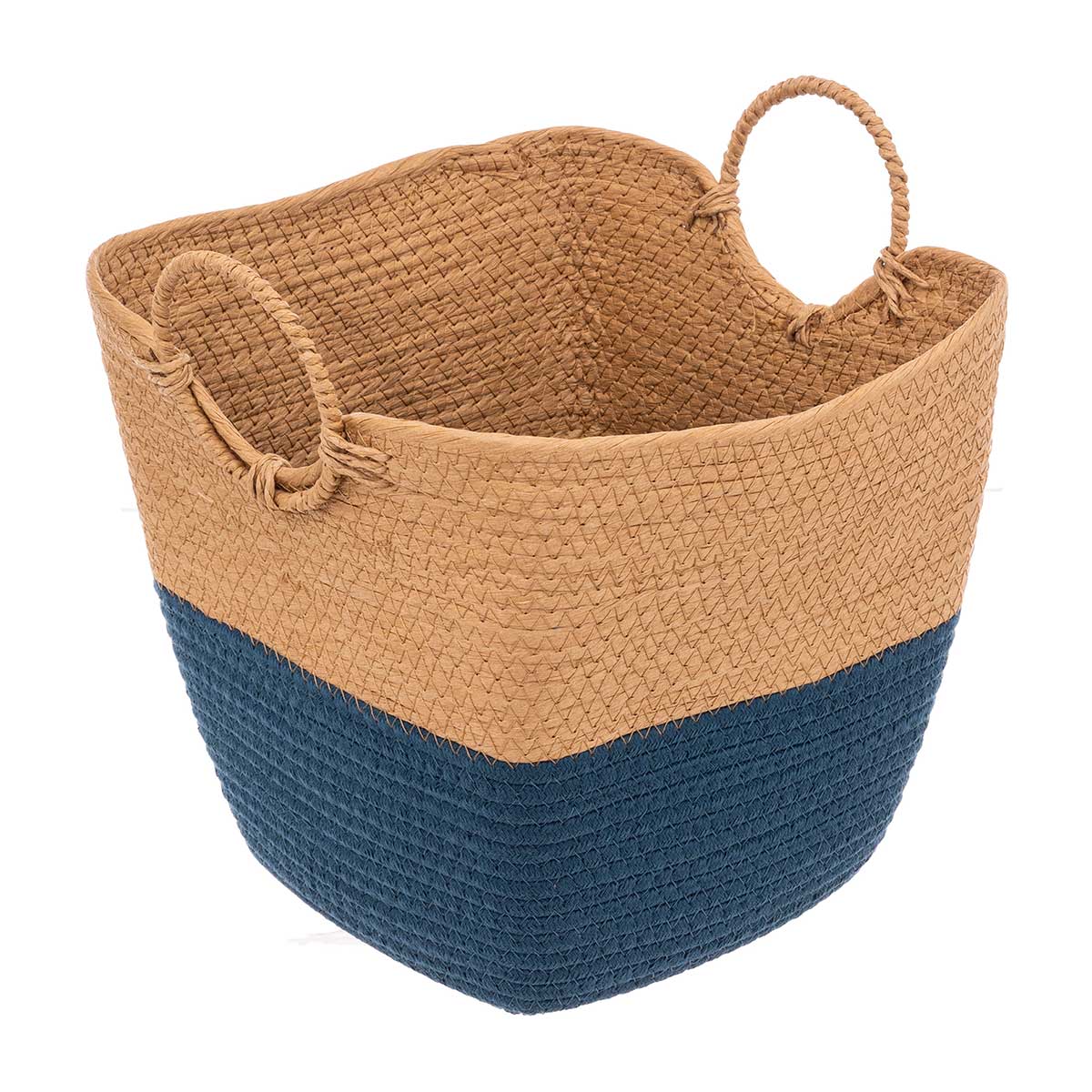 Cesto de arruma&ccedil;&atilde;o wc SOLAR azul petr&oacute;leo 36cm