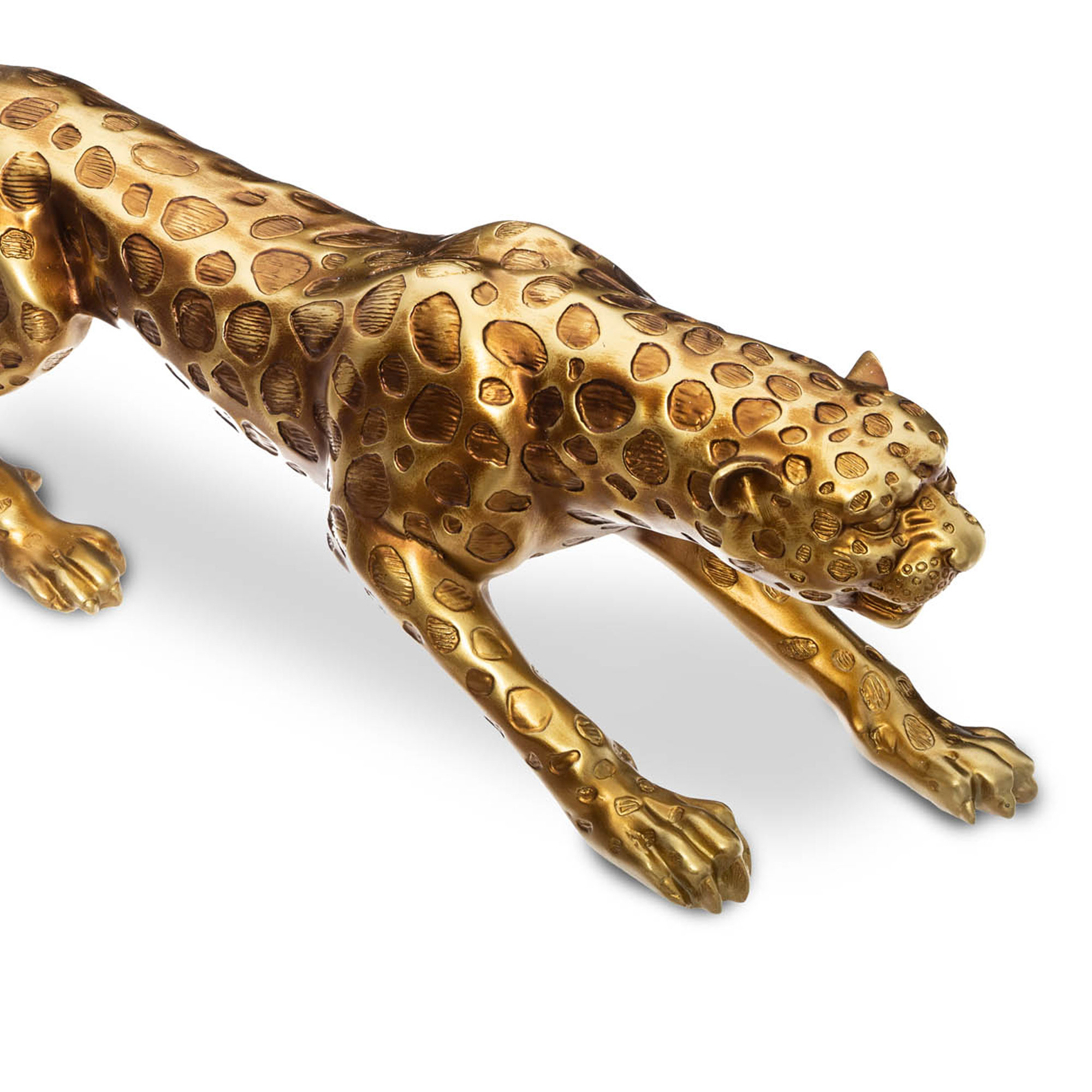 Estatueta leopardo dourado 79cm
