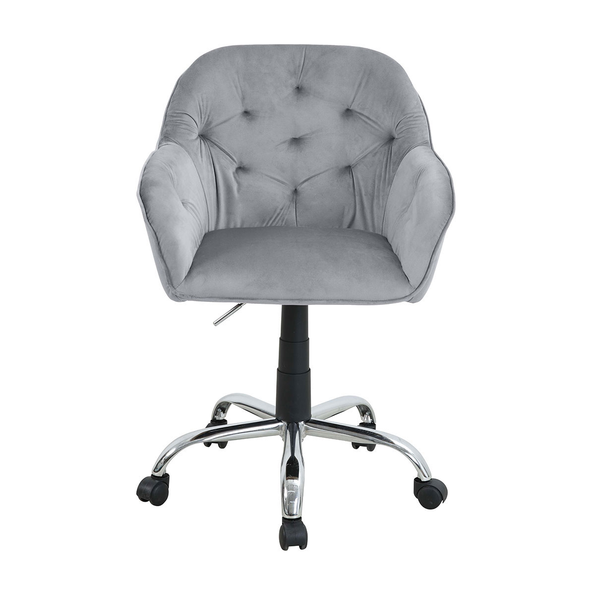Cadeira de escritório MIA cinza em veludo
