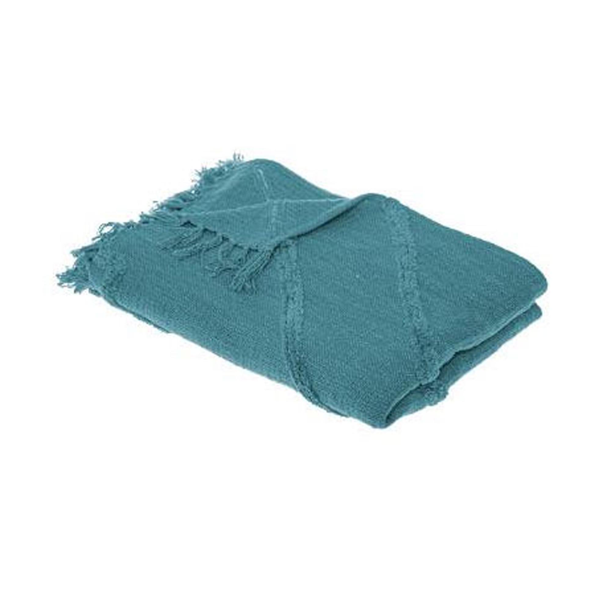 Manta INCA azul em algod&atilde;o 130x180cm