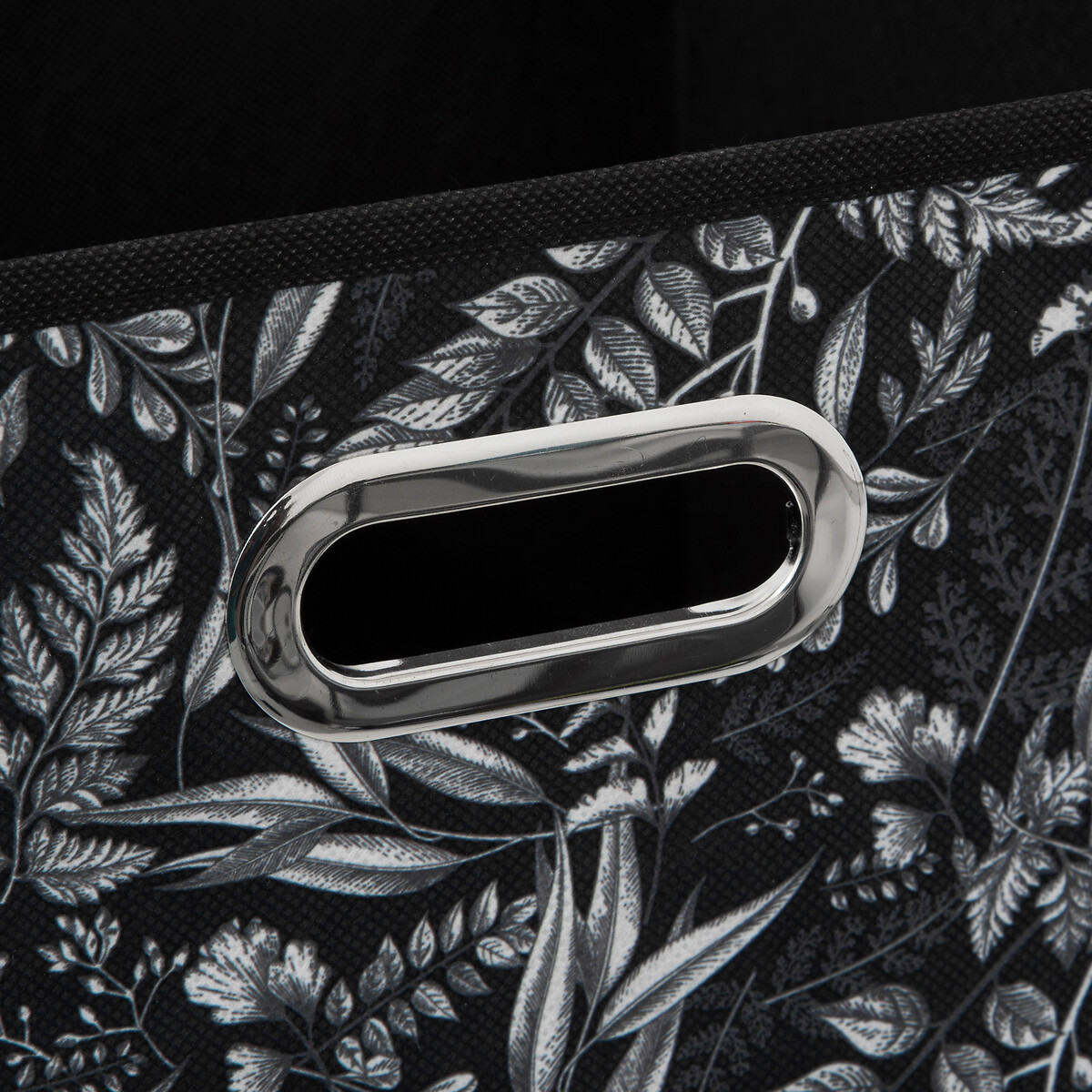 Caixa De Arruma&ccedil;&atilde;o Preta Botanical 31x31cm