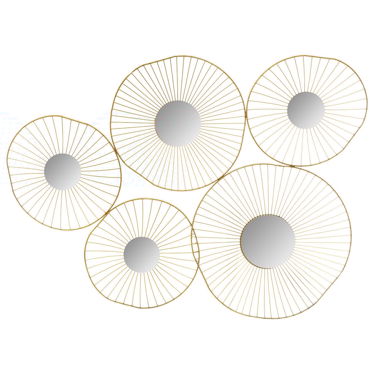 Conjunto de 5 espelhos dourados