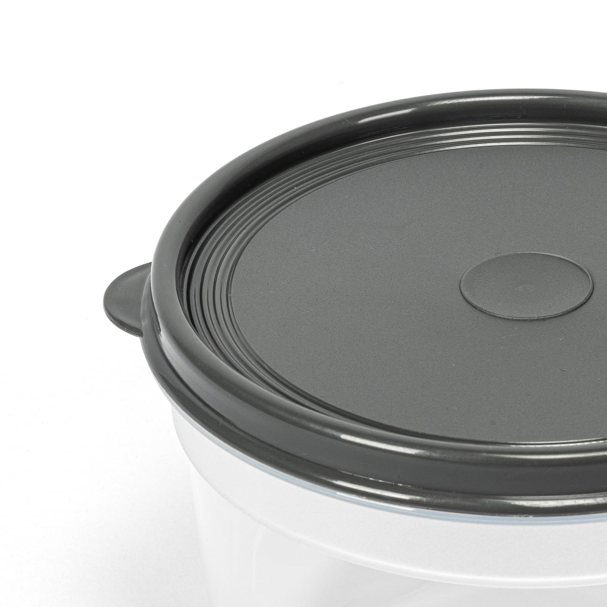 Caixa redonda com tampa cinza 1,4l