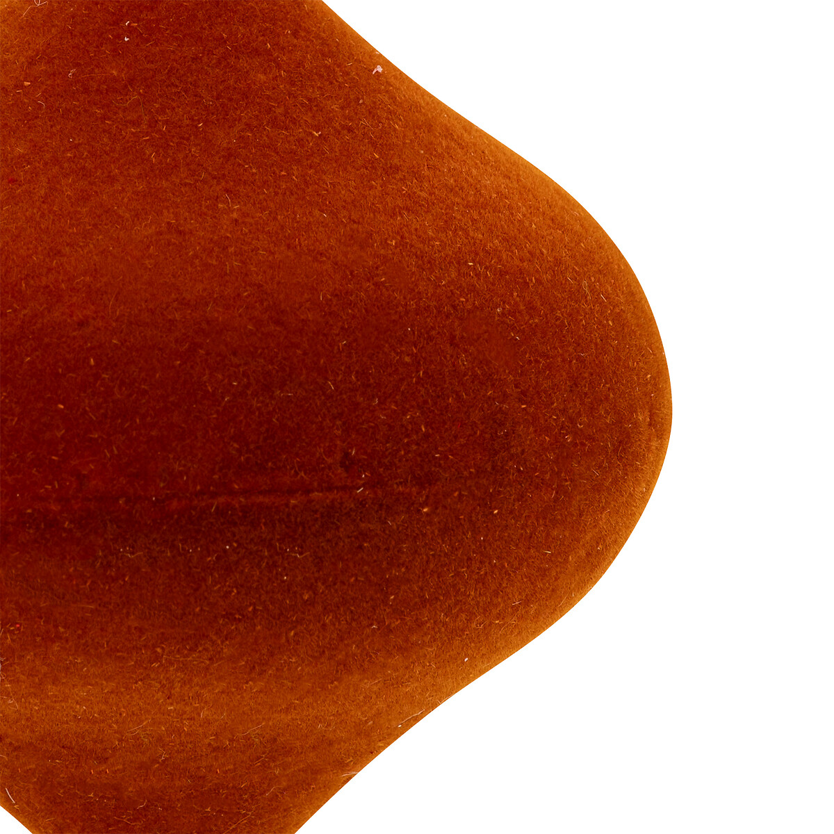 Bola de natal gota em veludo terracota 8cm