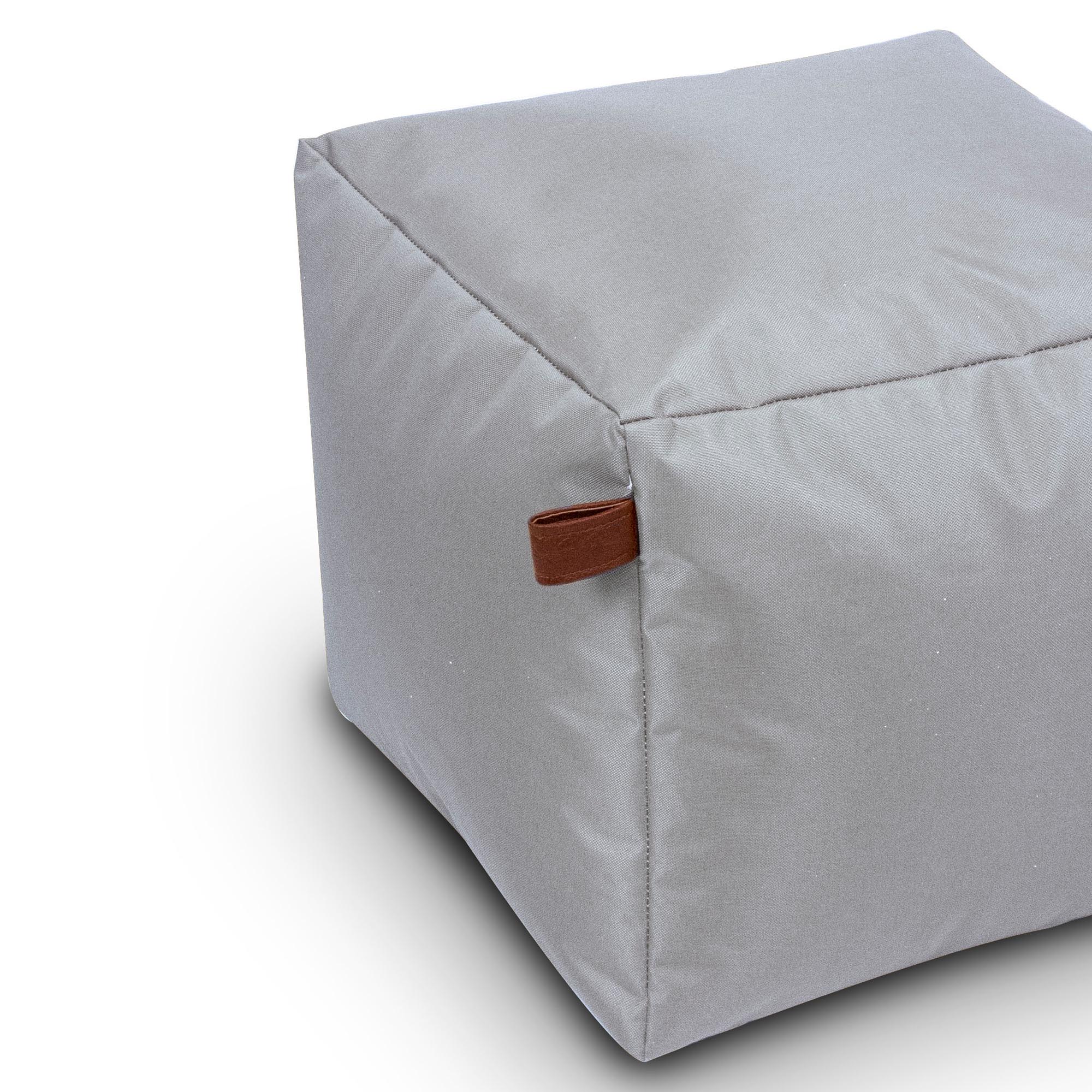 Pufe quadrado imperme&aacute;vel cinza 45x45cm