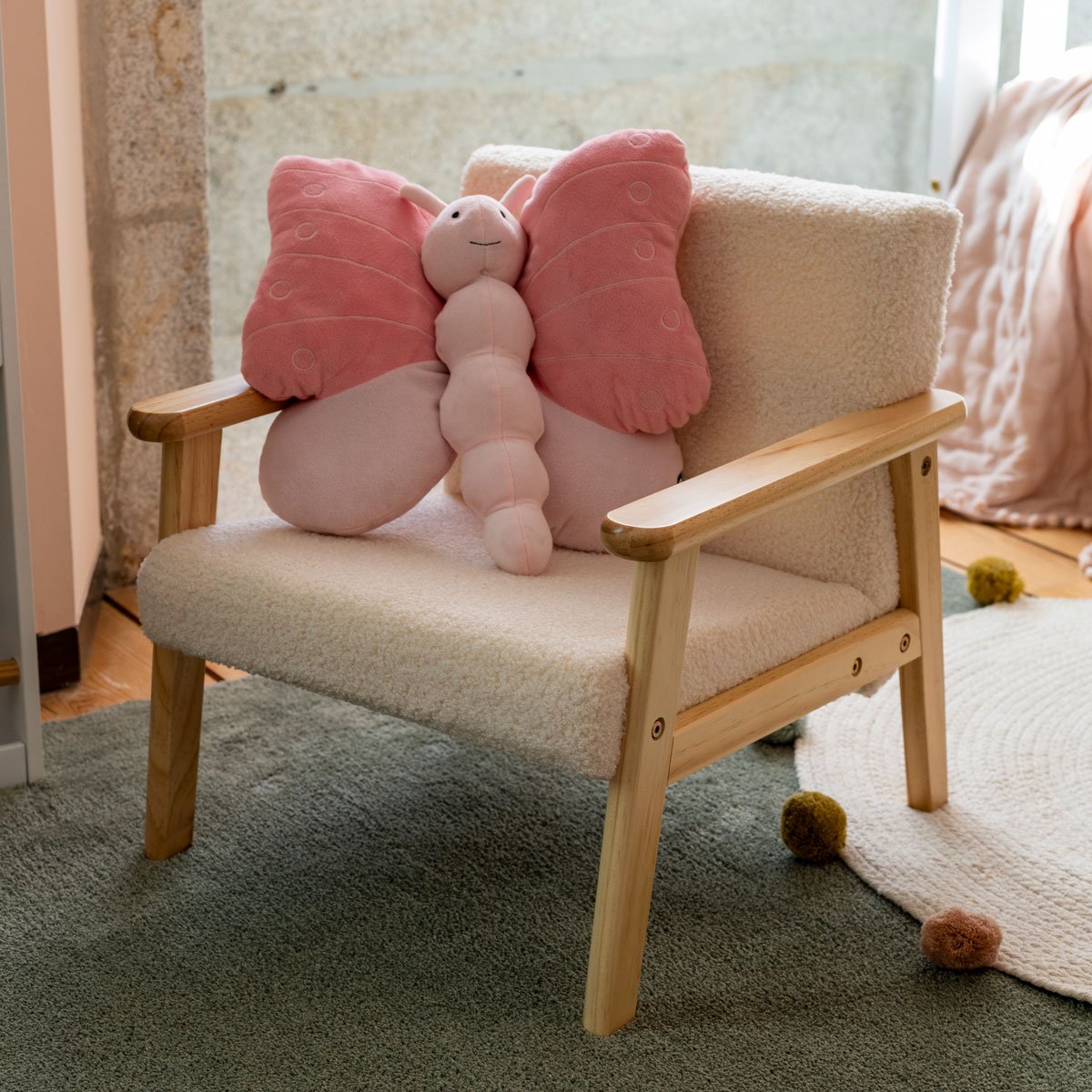 Poltrona BASILE boucl&eacute; cru