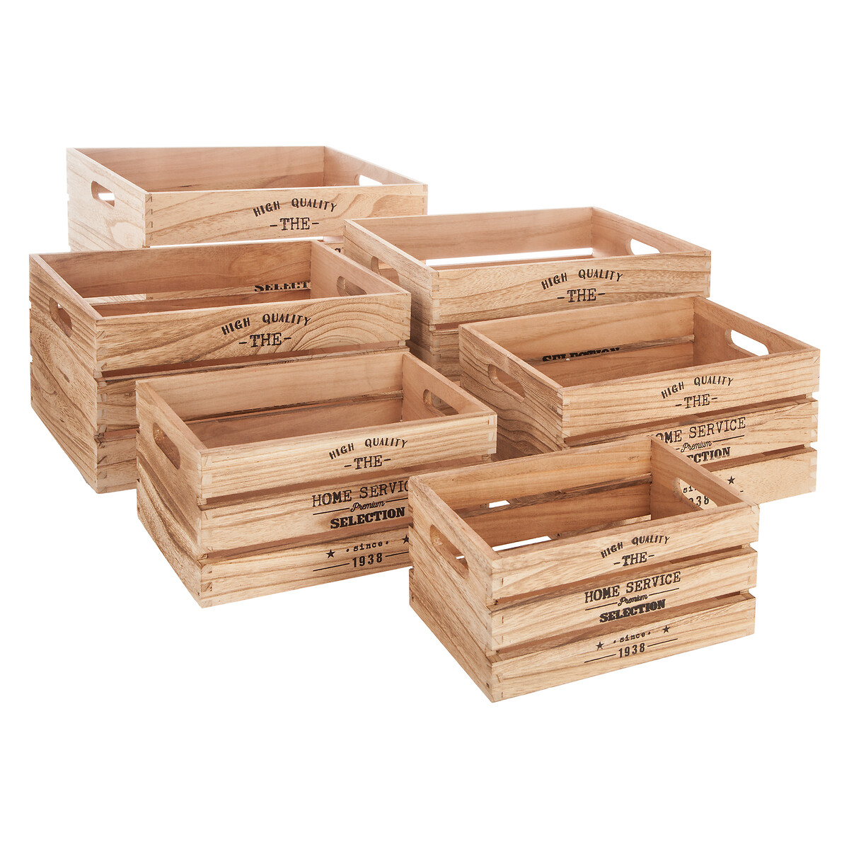 Caixa em madeira FACTORY natural 18x32x23cm