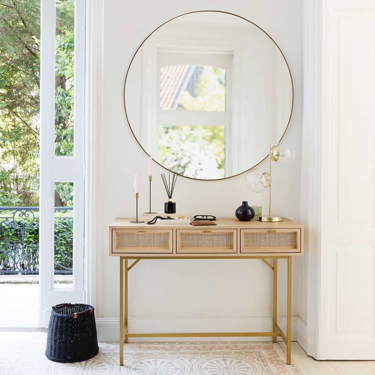 Espelho de parede ALICE redondo dourado 110cm,  Espelho de parede ALICE redondo dourado 110cm