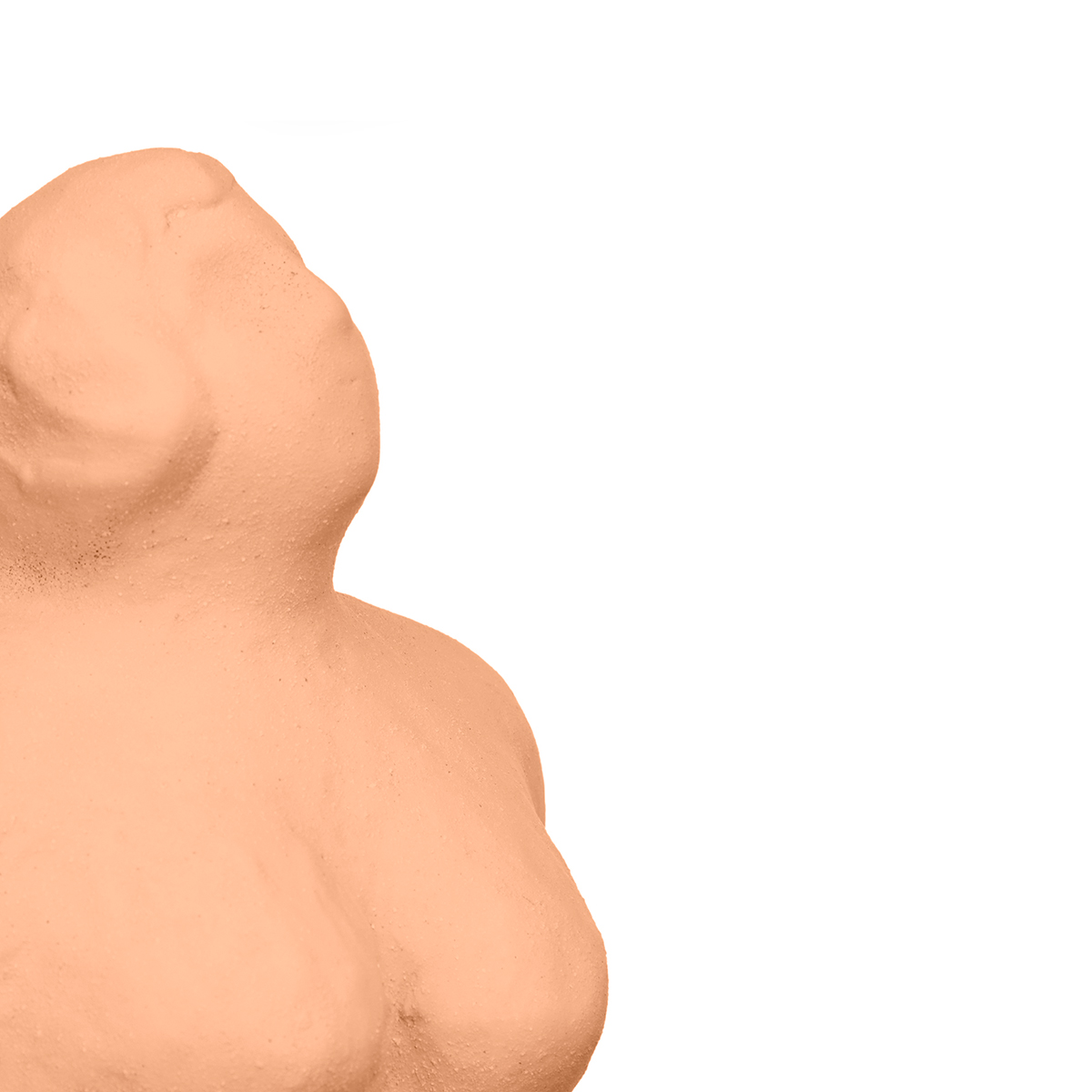 Est&aacute;tua cor de tijolo em forma de mulher em cer&acirc;mica