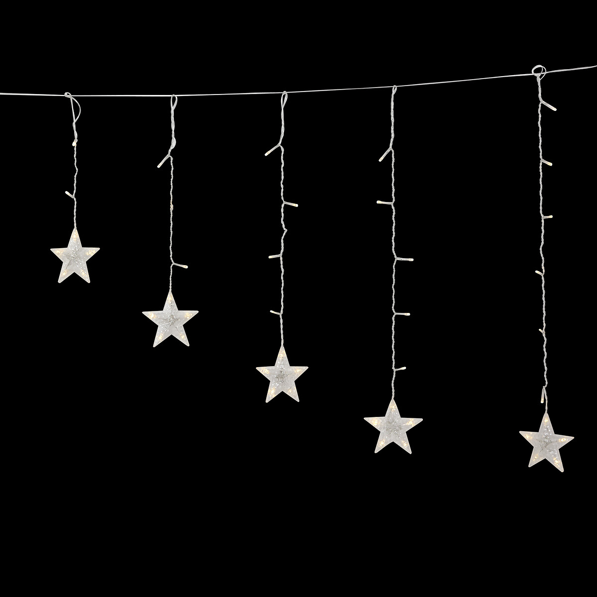 Cortina luminosa de natal com estrelas 136 leds