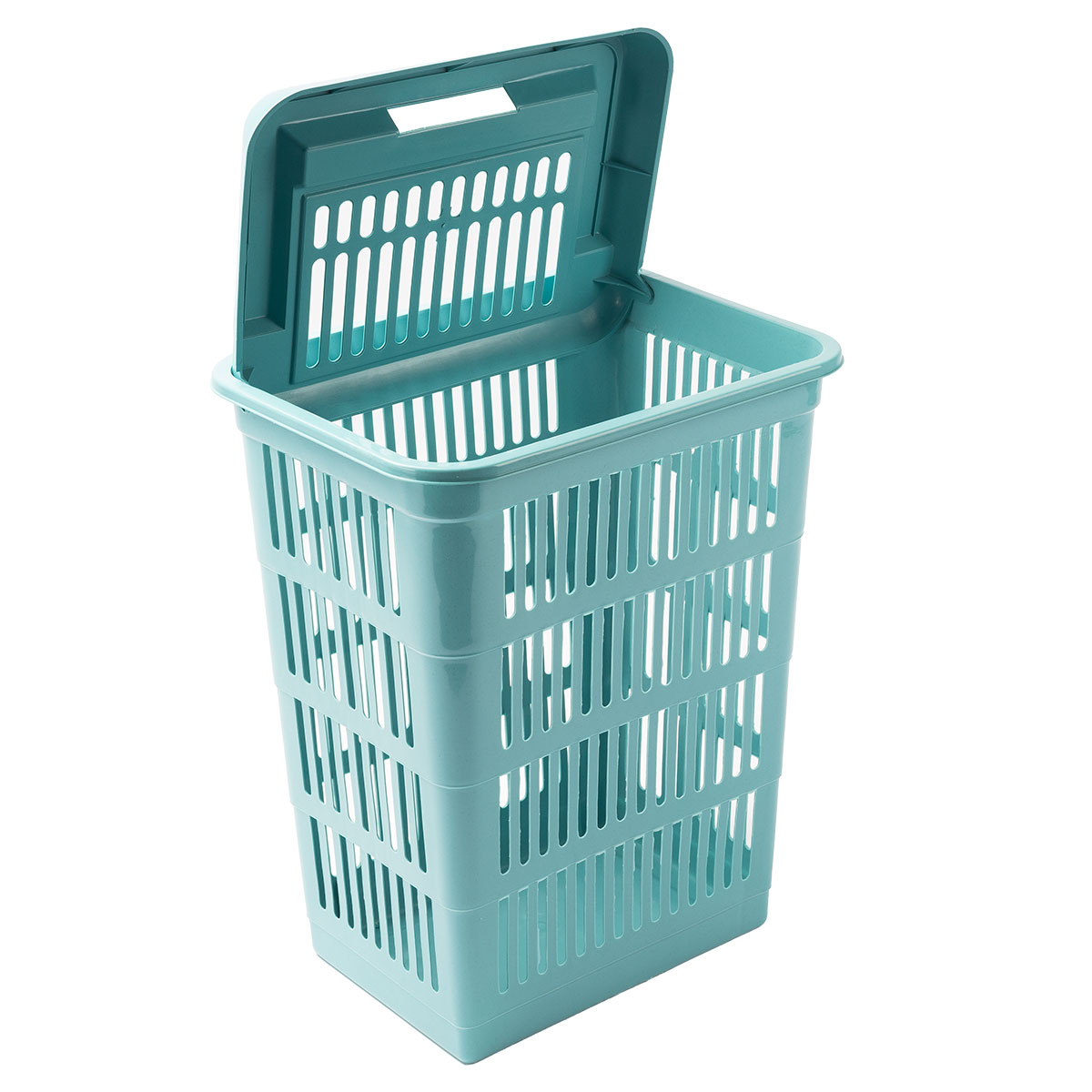 Cesto de roupa wc azul com tampa