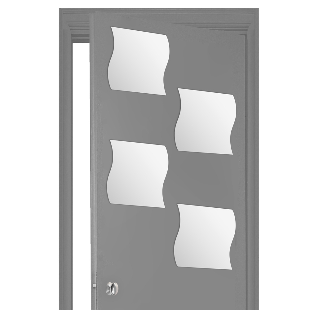 Conjunto de 4 espelhos adesivos ondulados