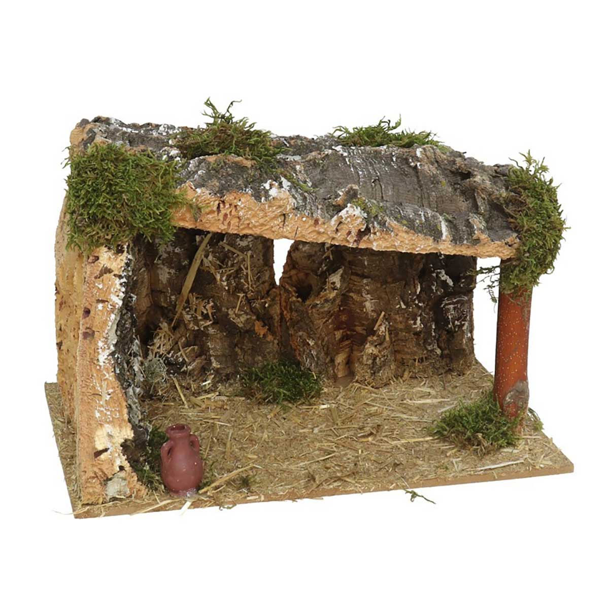 Cabana presépio em cortiça 30x20x25cm,  Cabana presépio em cortiça 30x20x25cm