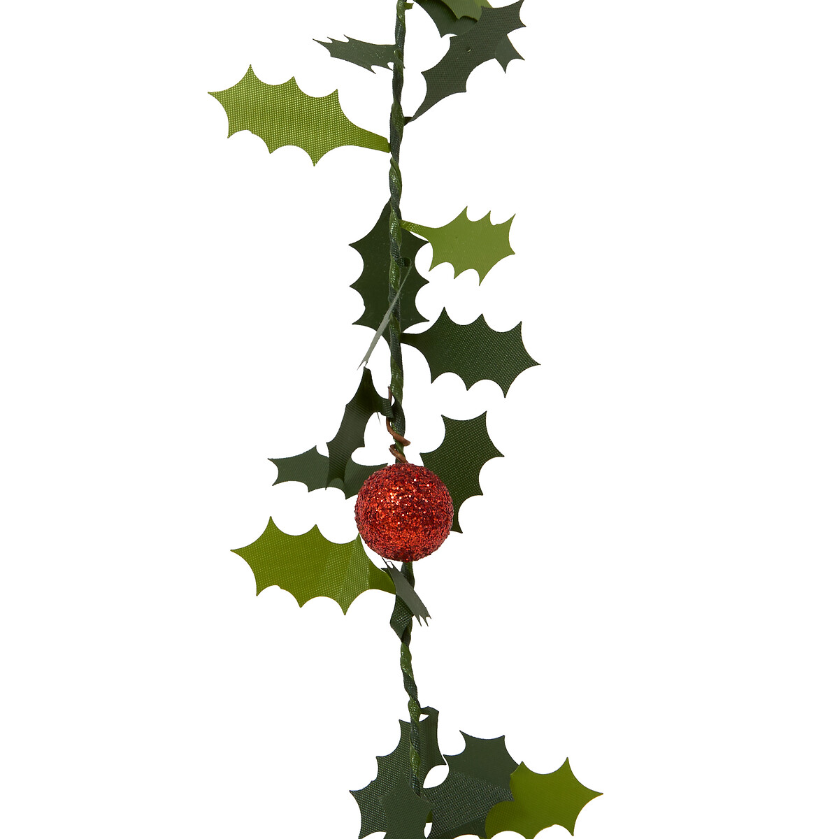 Grinalda com folhas e bagas verde 270cm