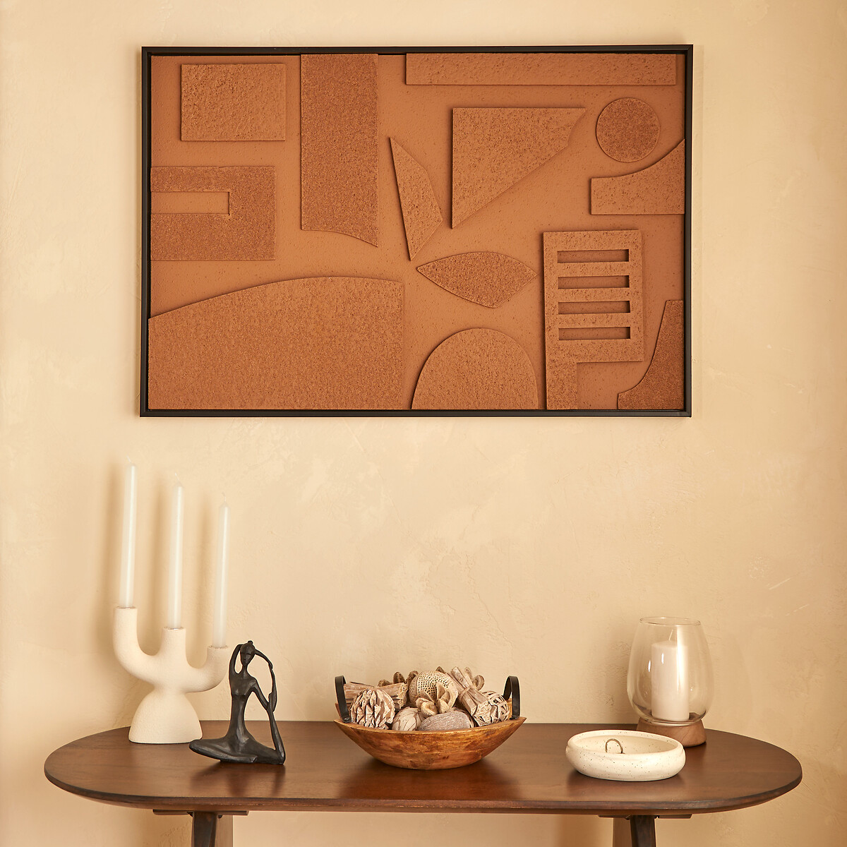 Quadro decorativo 3d  JILANI castanho 90x60cm