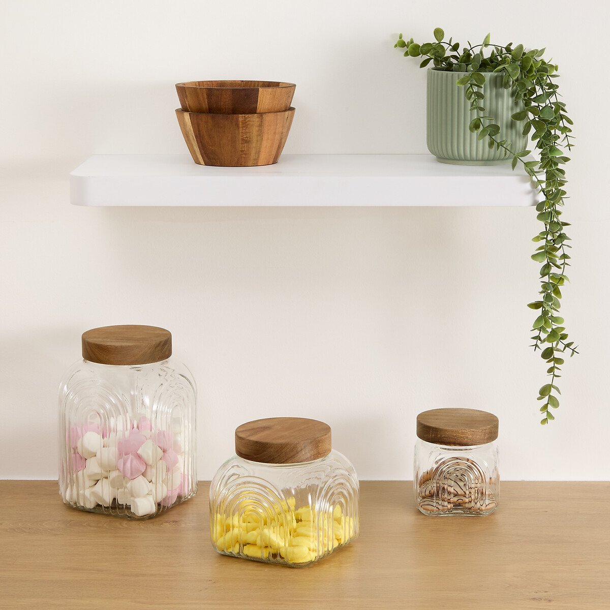 Frasco ARCHE com tampa madeira ac&aacute;cia 2.4L