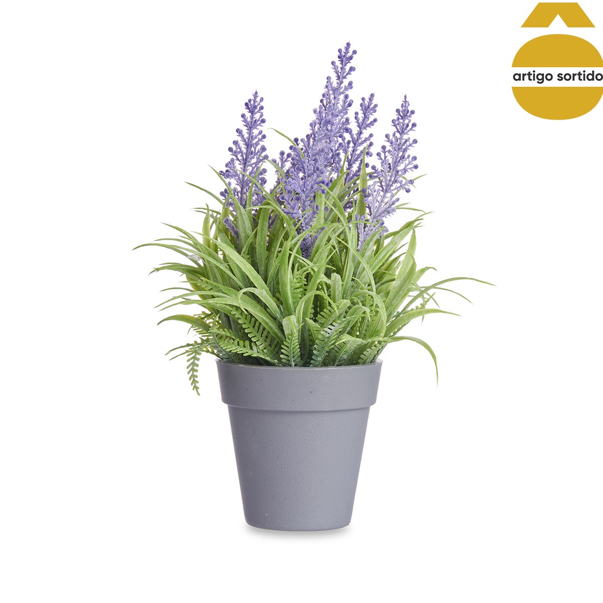 Vaso com lavanda artificial 21cm