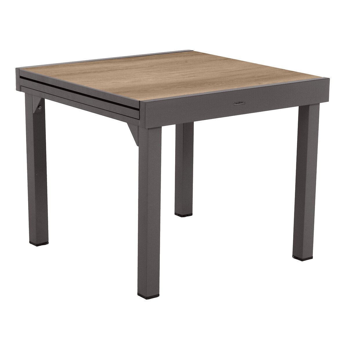 Mesa extens&iacute;vel PIAZZA tonka em alum&iacute;nio 90-180cm