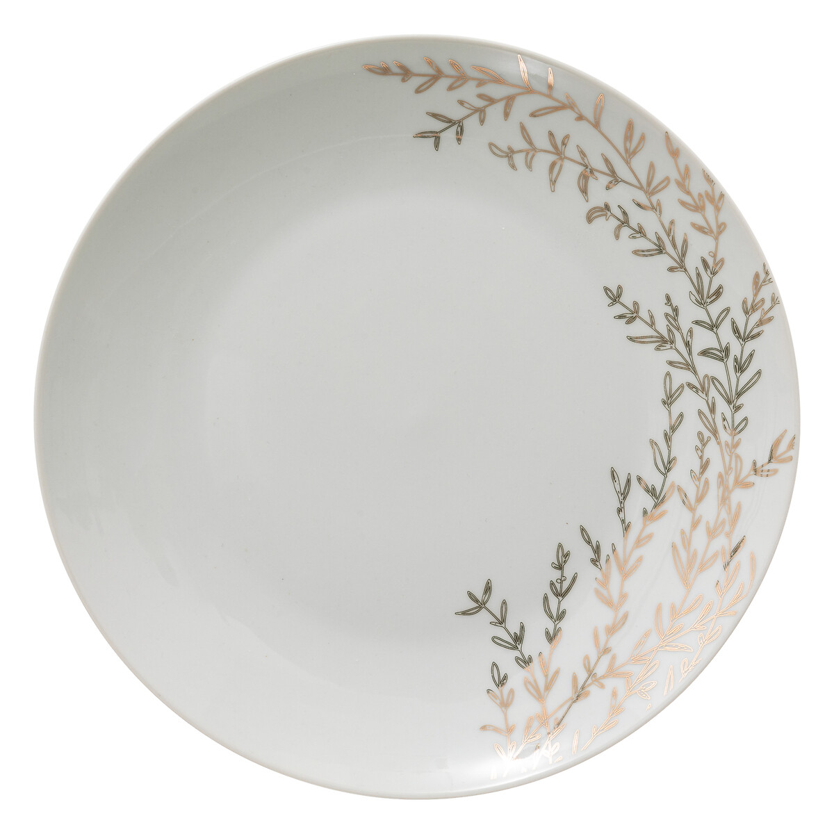Prato de sobremesa ROSE branco em porcelana 19cm