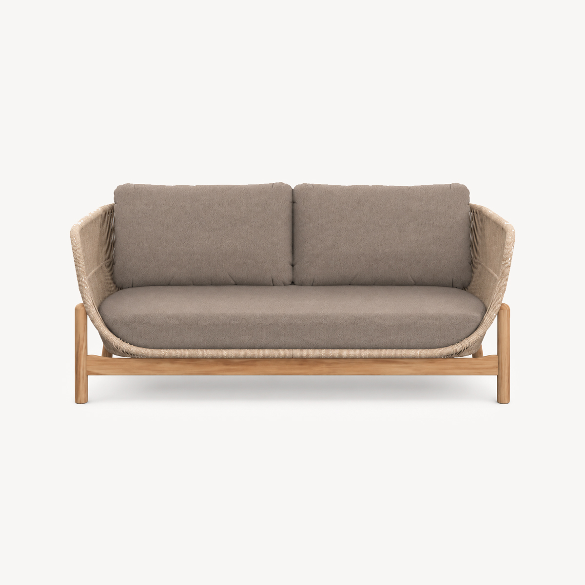 Sof&aacute; DEONA madeira ac&aacute;cia taupe 2 lugares