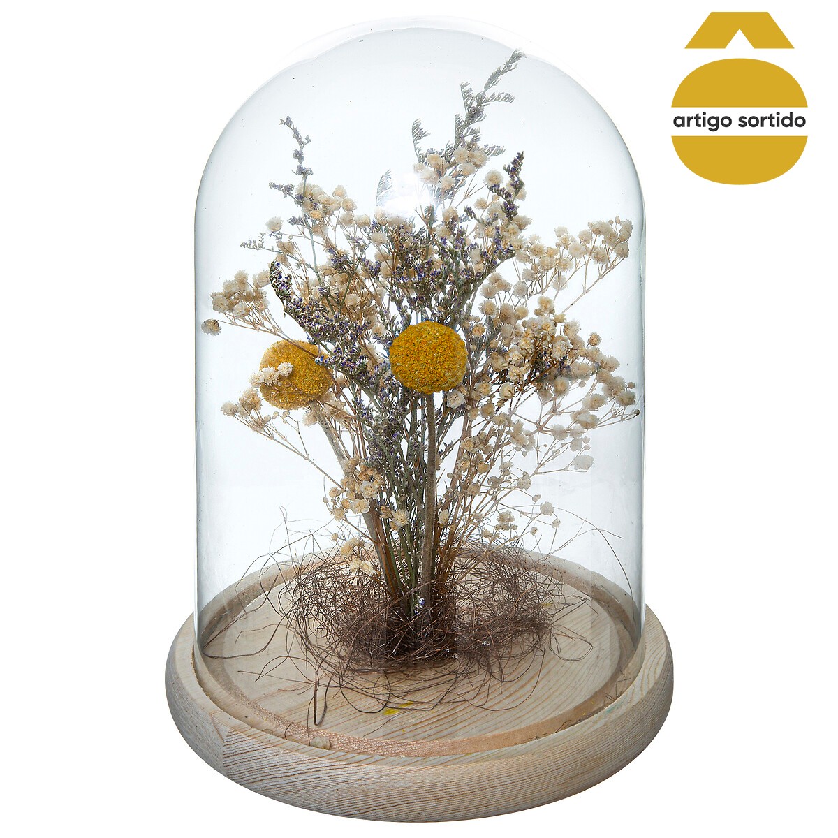 Campânula Com Flores Secas 25,5cm