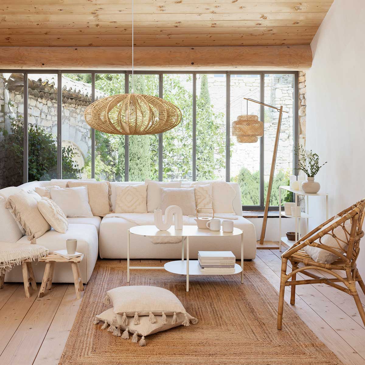 Candeeiro de teto TERY bege 57cm