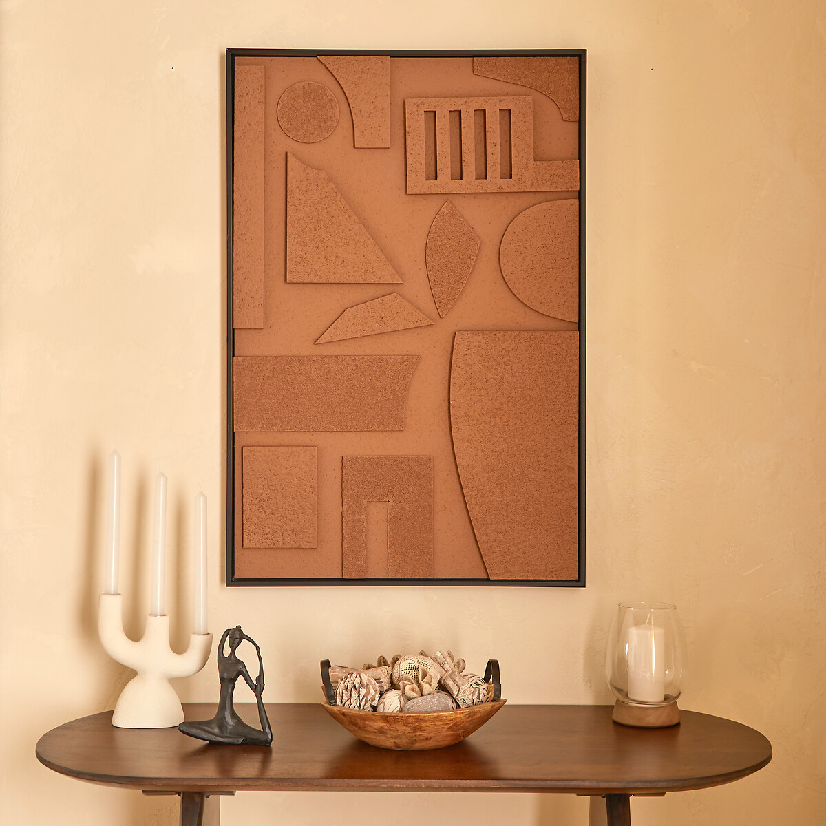 Quadro decorativo 3d  JILANI castanho 90x60cm