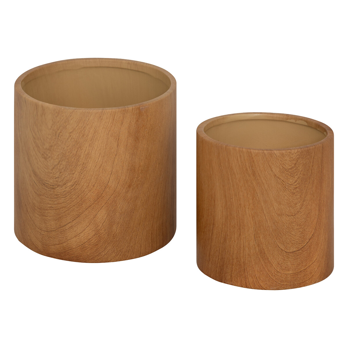 Vaso SOA em cer&acirc;mica efeito madeira 13,4cm