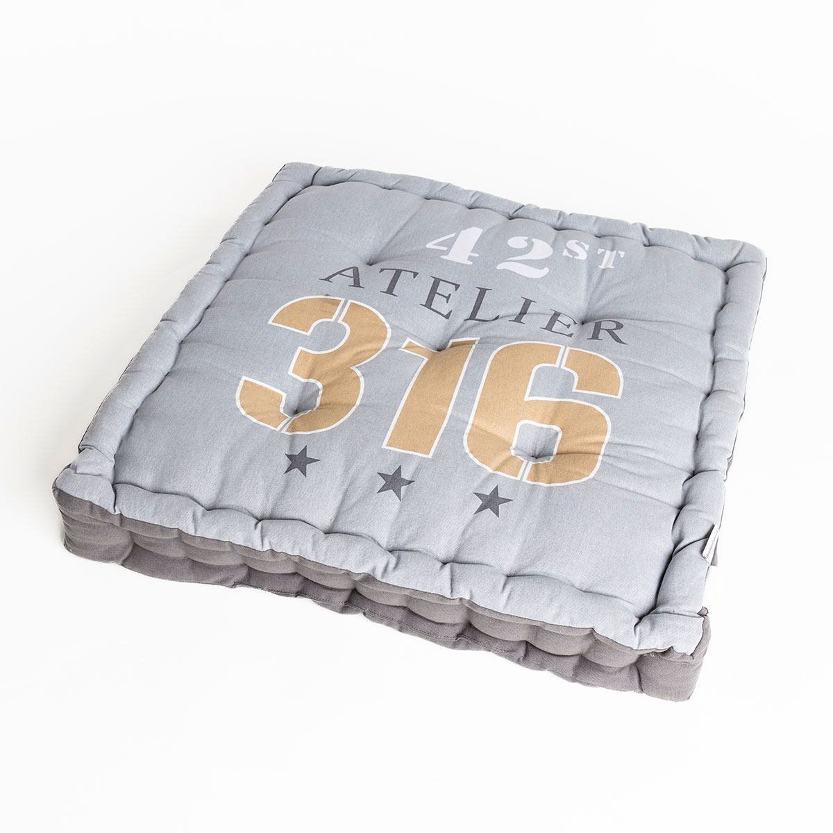 Coxim de ch&atilde;o DOUGLAS cinza 60x60cm