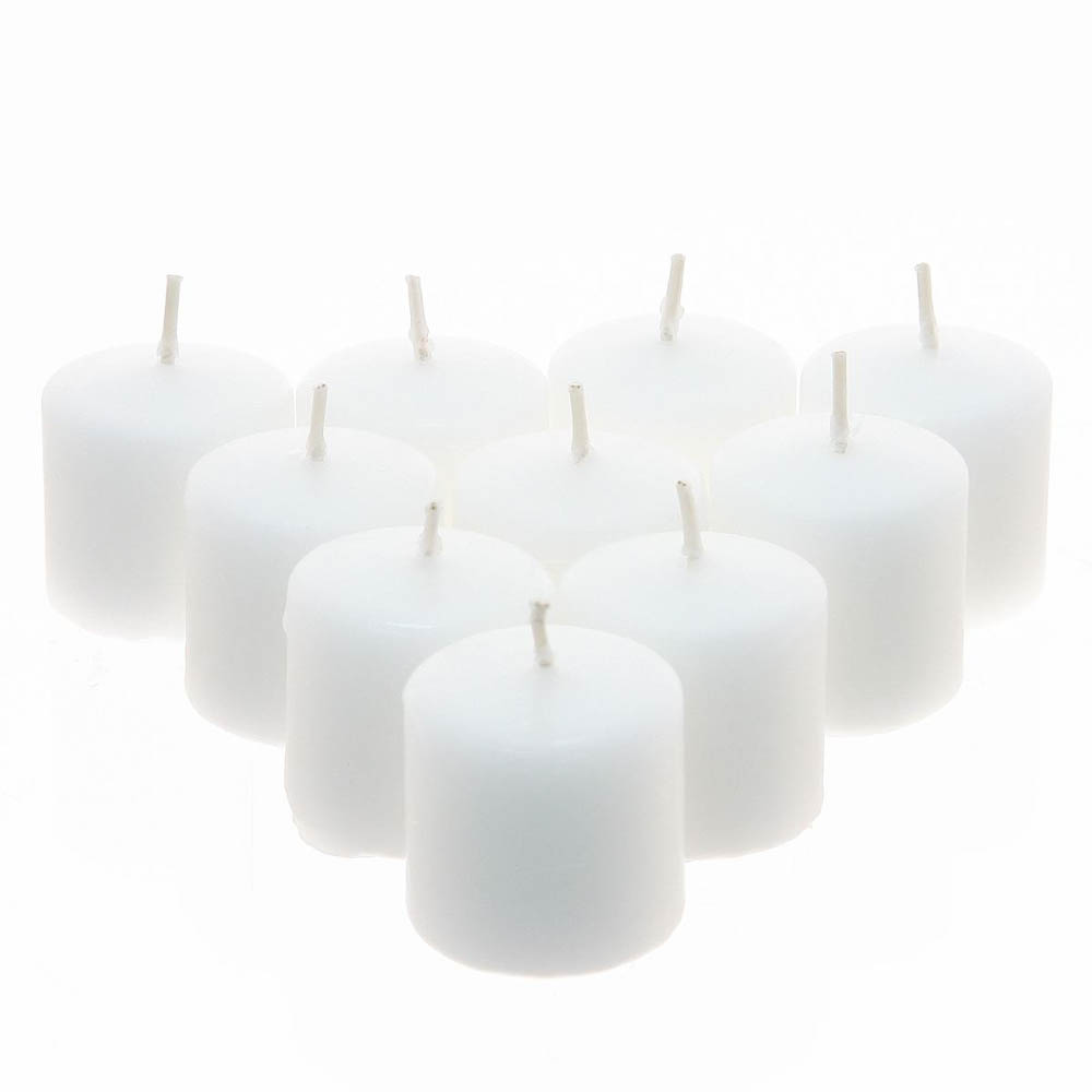 Conjunto de 10 velas votiva brancas